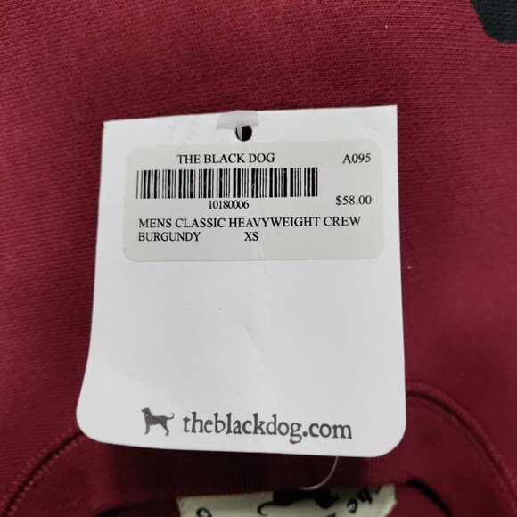 NWT The Black Dogs Mens XS Classic Heavyweight Crew Neck Graphic Sweatshirt Burg - Picture 8 of 13